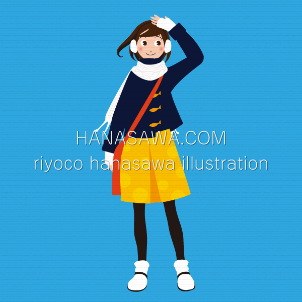 RiyocoHanasawa-ILLUSTRATION/2012・ピーコートを着た女の子