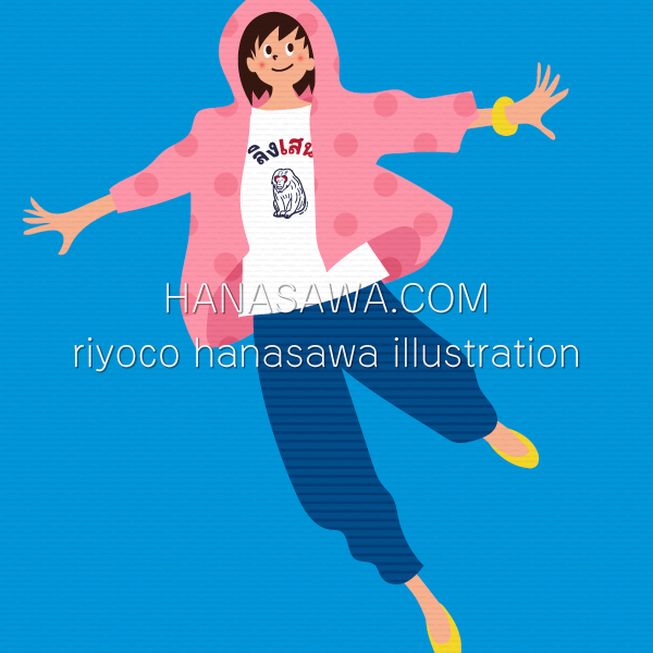 RiyocoHanasawa-ILLUSTRATION/2022イラスト・ベニガオザルTシャツを着た女の子