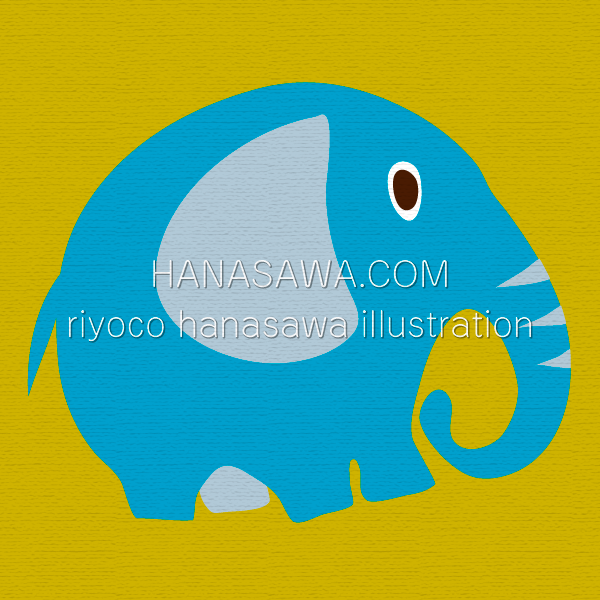 RiyocoHanasawa-ILLUSTRATION/animal・青い象・そらぞうさん