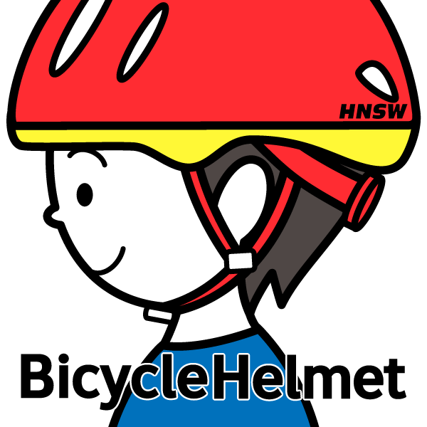 RiyocoHanasawa-ILLUSTRATION/キャラクターデザイン・自転車ヘルメットをかぶる人