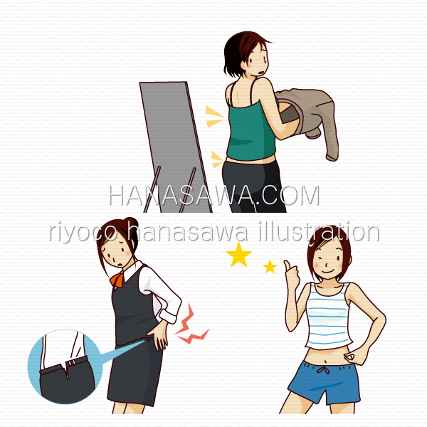 RiyocoHanasawa-ILLUSTRATION/株式会社コナミスポーツ/コナミスポーツクラブ・マンスリーe!メール2005年11月～2008年8月まで