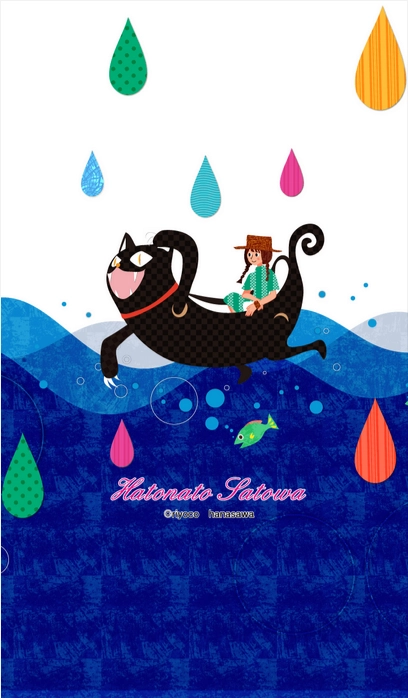 RiyocoHanasawa-ILLUSTRATION/LINECreators_03猫の船と女の子-【春・夏】
