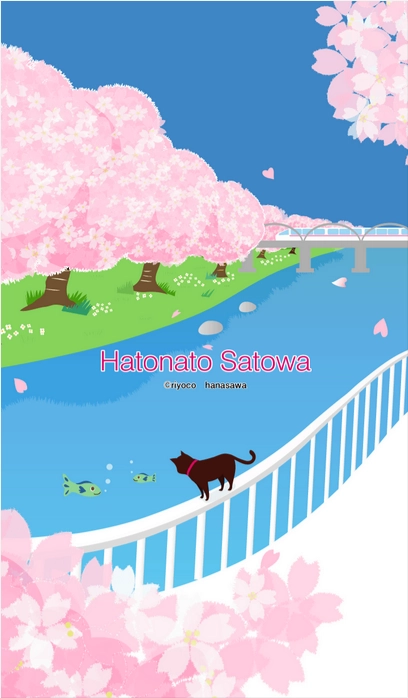 RiyocoHanasawa-ILLUSTRATION/LINECreators_41桜と猫【春】